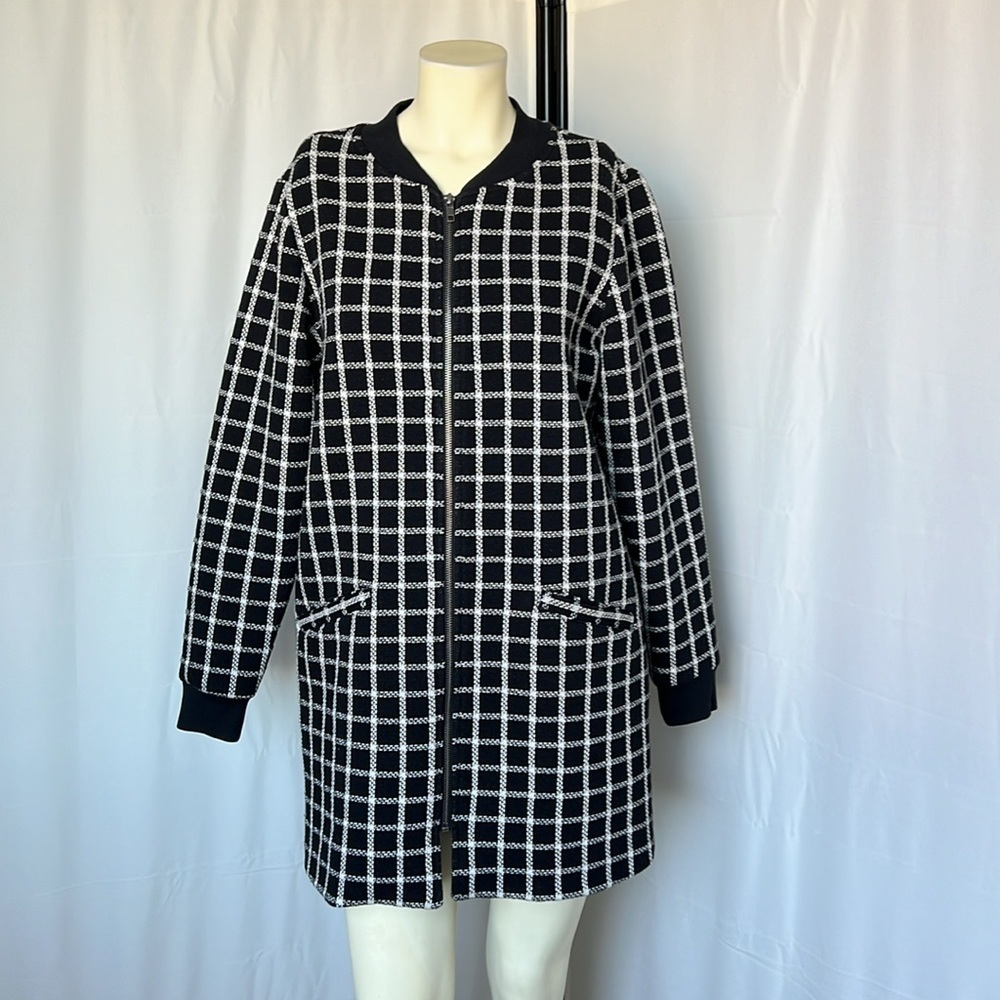 Sanctuary City Topper Windowpane ZIP Up coat - Picture 2 of 10